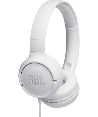Ακουστικά Stereo On-ear JBL Tune 500 3.5mm Pure Bass Sound με Μικρόφωνο JBLT500WHT Λευκό