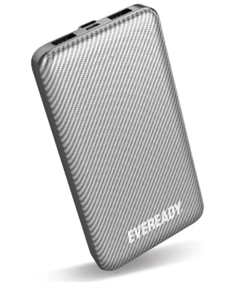 Power Bank Energizer Eveready Slim 20000mAh 2A με 2x USB 2.0 και LED Ένδειξη Μπαταρίας Μαύρο