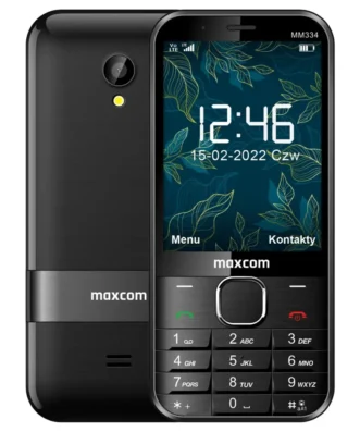 Maxcom MM334 3.2" με Bluetooth, 4G VoLTE, USB-C, Ραδιόφωνο, Κάμερα, Φακό και Μεγάλα Γράμματα Μαύρο