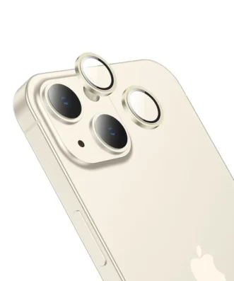 Προστασία Κάμερας Hoco 3D Metal V13 για Apple iPhone 15 / iPhone 15 Plus Light Yellow