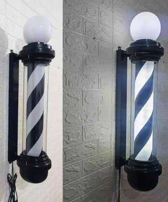 BLACK/WHITE BARBER POLE ΛΑΜΠΑ