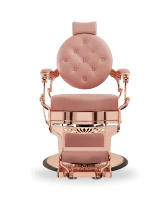 BARBER CHAIR PINK WITH GOLD ΚΑΡΕΚΛΑ ΚΟΥΡΕΙΟΥ ΡΟΖ