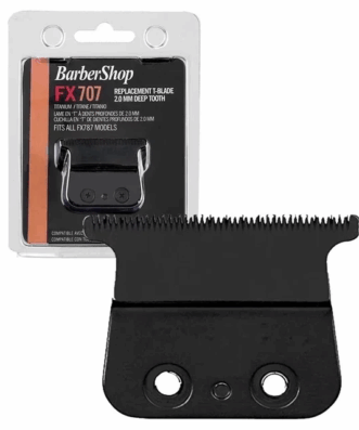 BarberShop FX707 Replacement Black T-Blade 2.0mm Deep Tooth
