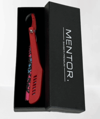 MENTOR barber premium φαλτσέτα (κόκκινη)